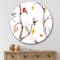 Designart - Fall Trees and Little Birds - Traditional Metal Circle Wall Art